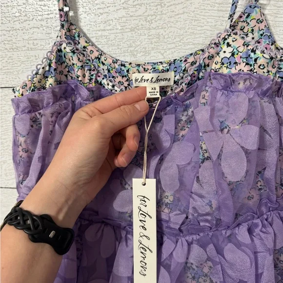 For Love & Lemons Villegas Floral Sheer Fabric Bodysuit Midi Dress Size XS NWT - Picture 6 of 11